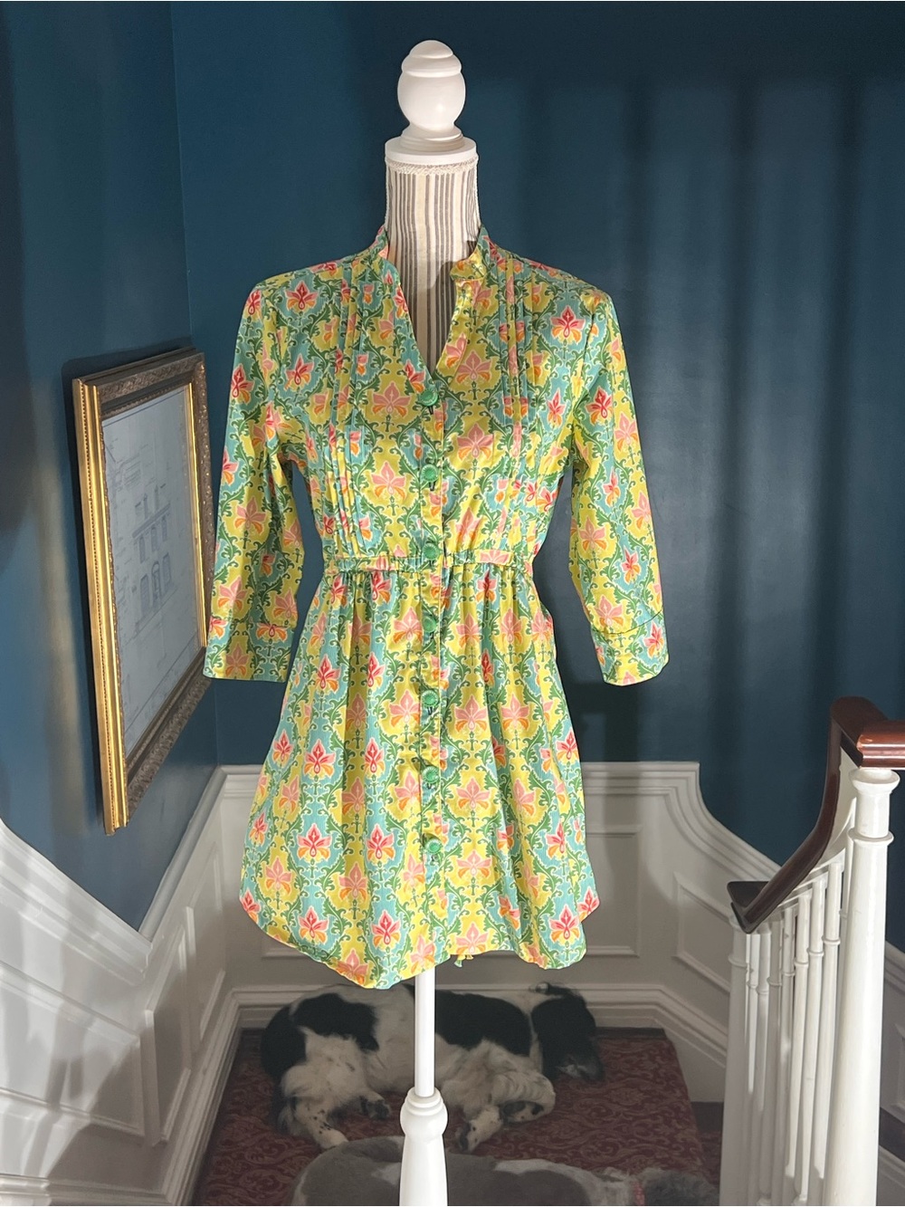 Women's floral Matilda jane small mini dress tie back tunic button D439